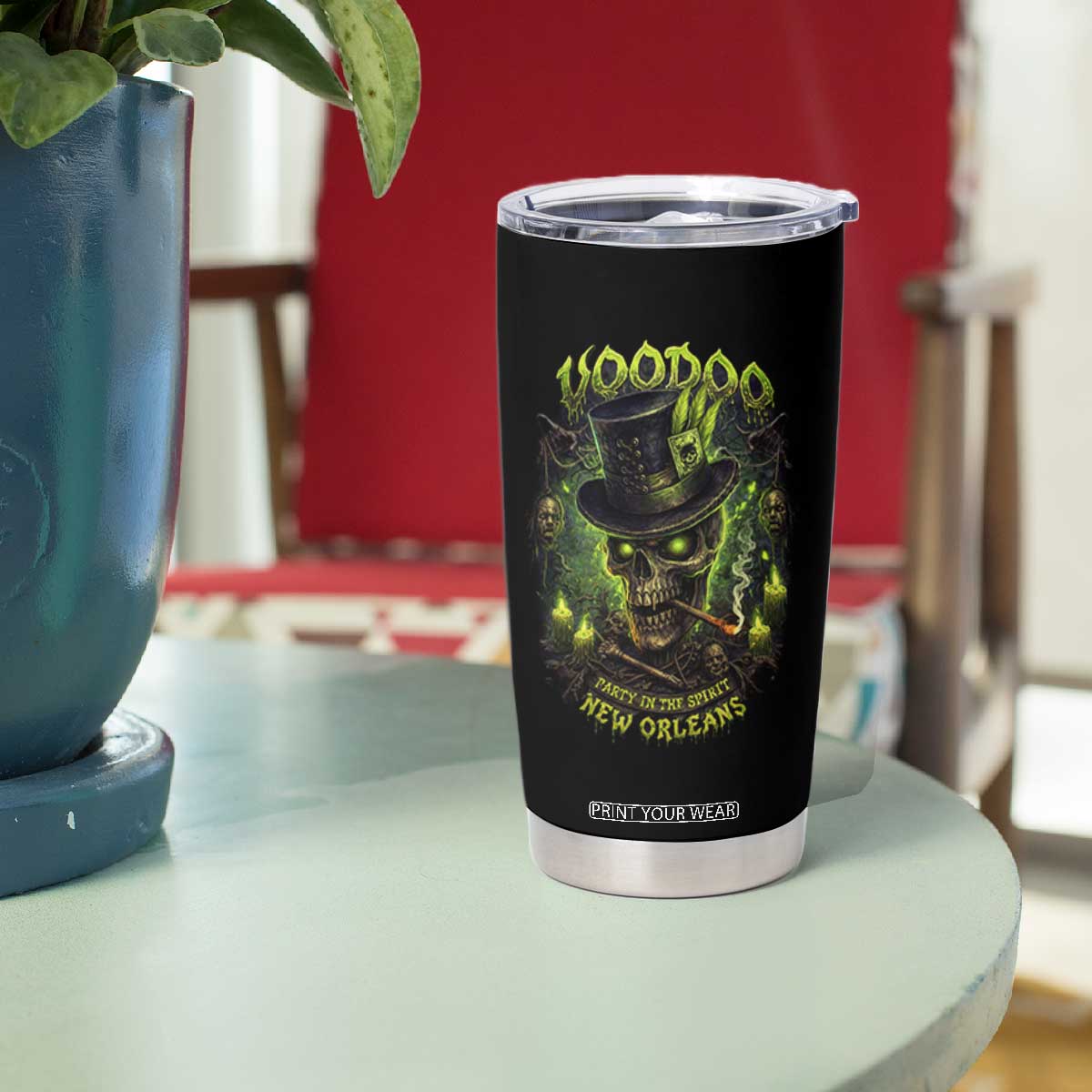 Louisiana Voodoo Skull Tumbler Cup Party In The Spirit New Orleans Creepy Occult Lover TS11 Print Your Wear