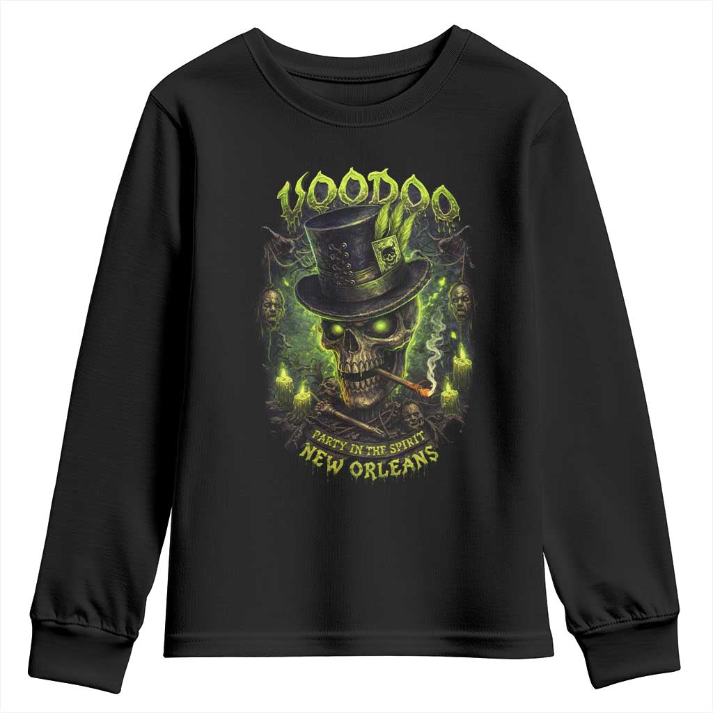 Louisiana Voodoo Skull Youth Sweatshirt Party In The Spirit New Orleans Creepy Occult Lover TS11 Black Print Your Wear