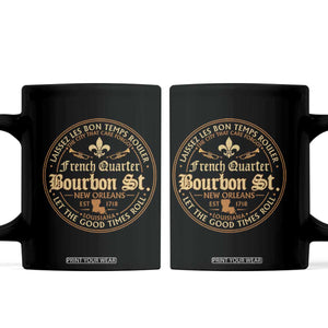 Bourbon Street French Quarter New Orleans Vintage Coffee Mug TS11 Black Print Your Wear