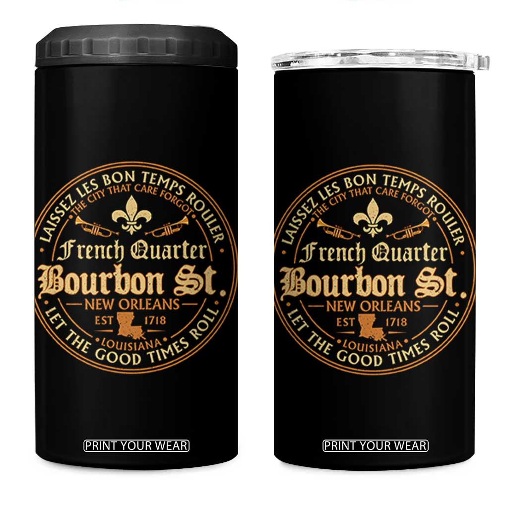 Bourbon Street French Quarter New Orleans Vintage 4 in 1 Can Cooler Tumbler TS11 One Size: 16 oz Black Print Your Wear