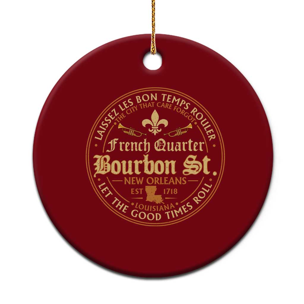 Bourbon Street French Quarter New Orleans Vintage Ceramic Ornament TS11 1pc Red Print Your Wear