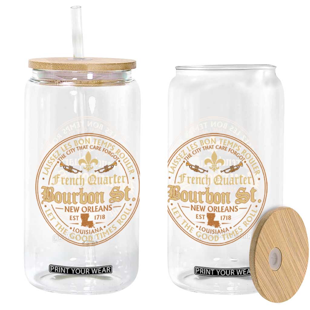 Bourbon Street French Quarter New Orleans Vintage Glass Can TS11 Print Your Wear