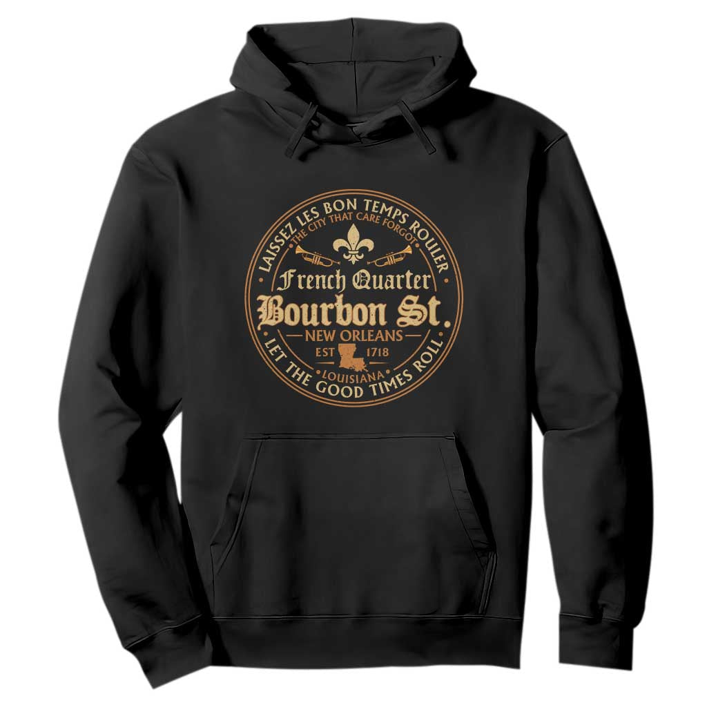 Bourbon Street French Quarter New Orleans Vintage Hoodie TS11 Black Print Your Wear