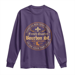 Bourbon Street French Quarter New Orleans Vintage Long Sleeve Shirt TS11 Purple Print Your Wear