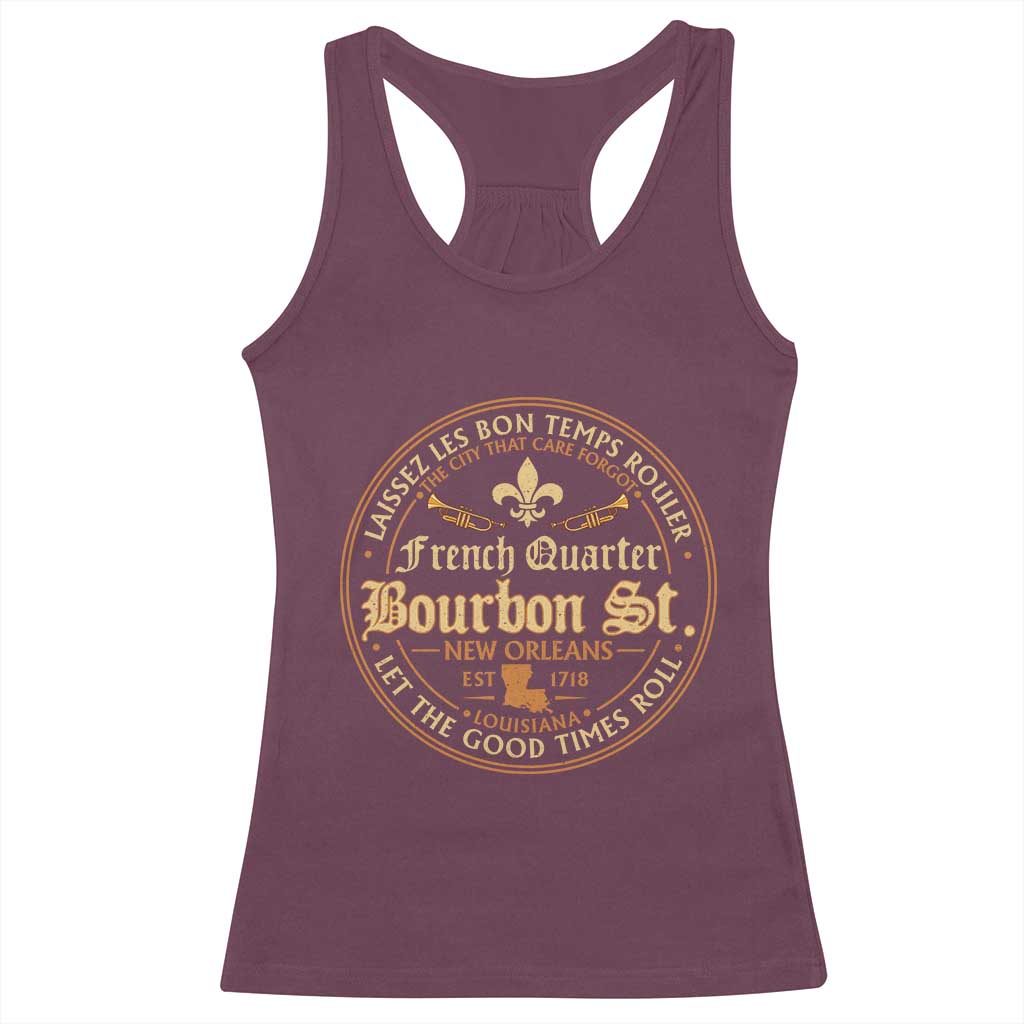Bourbon Street French Quarter New Orleans Vintage Racerback Tank Top TS11 Maroon Print Your Wear