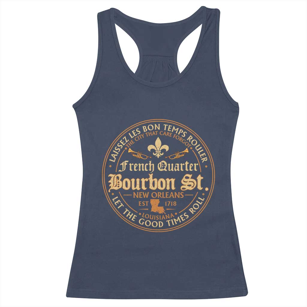 Bourbon Street French Quarter New Orleans Vintage Racerback Tank Top TS11 Navy Print Your Wear