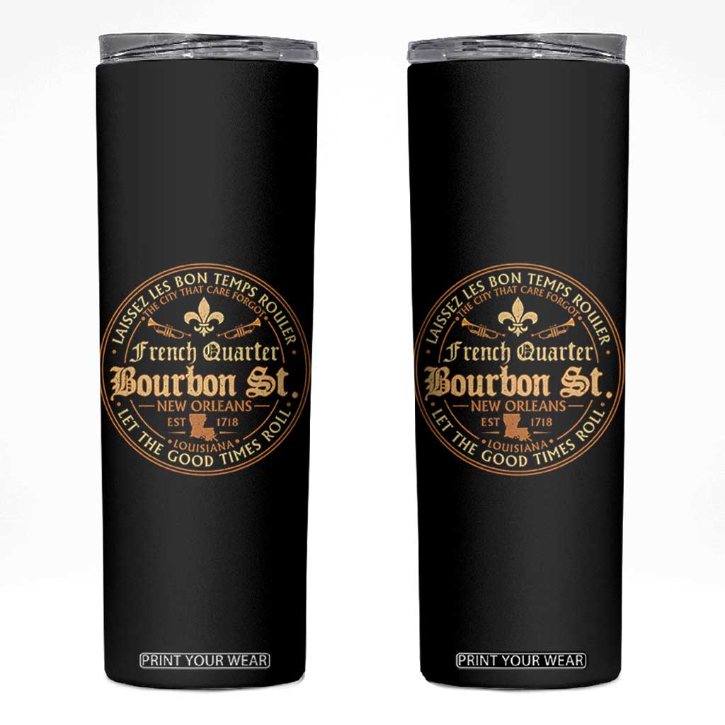 Bourbon Street French Quarter New Orleans Vintage Skinny Tumbler TS11 Black Print Your Wear