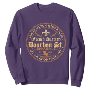 Bourbon Street French Quarter New Orleans Vintage Sweatshirt TS11 Purple Print Your Wear