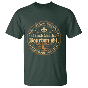 Bourbon Street French Quarter New Orleans Vintage T Shirt TS11 Dark Forest Green Print Your Wear