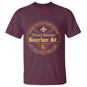 Bourbon Street French Quarter New Orleans Vintage T Shirt TS11 Maroon Print Your Wear