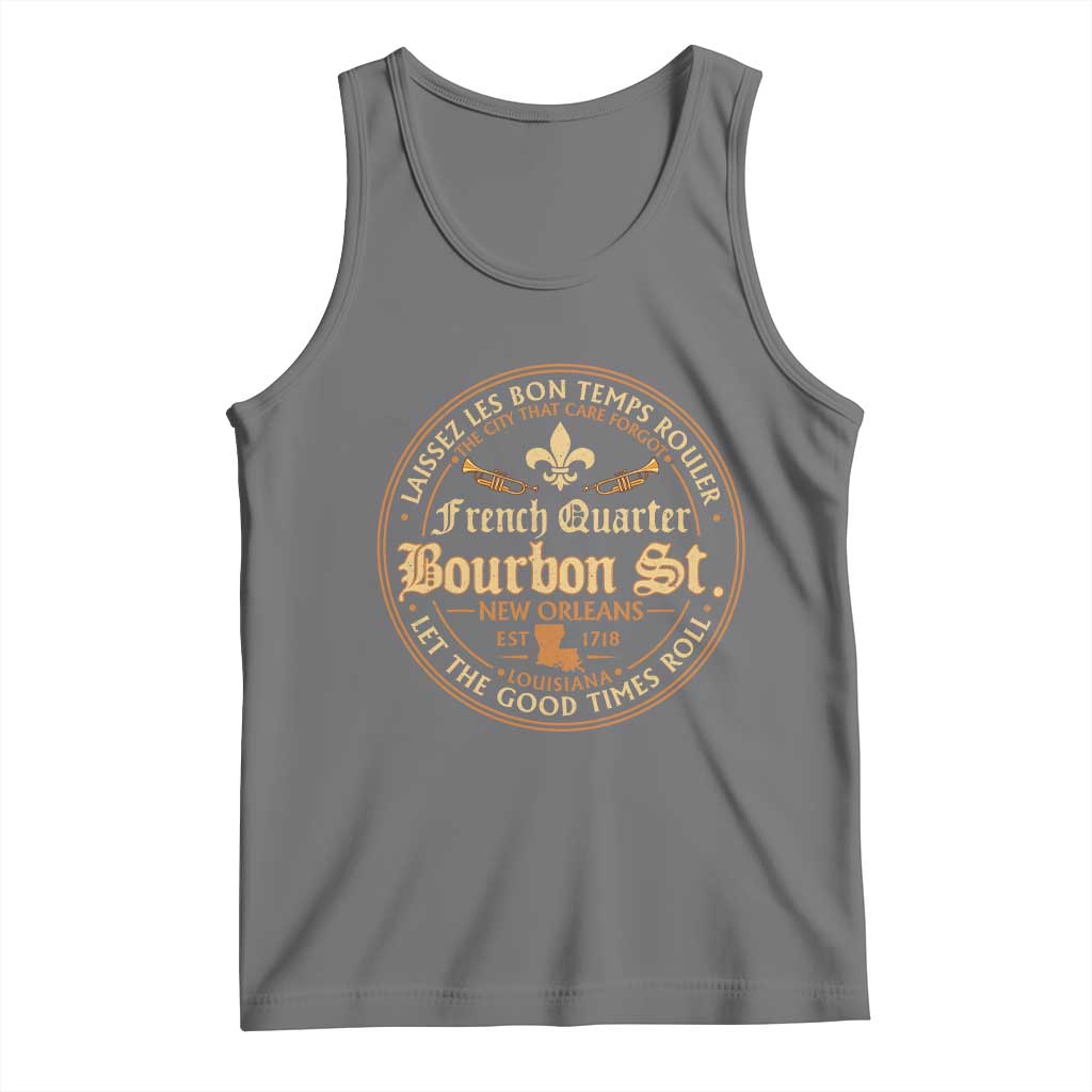 Bourbon Street French Quarter New Orleans Vintage Tank Top TS11 Black Heather Print Your Wear