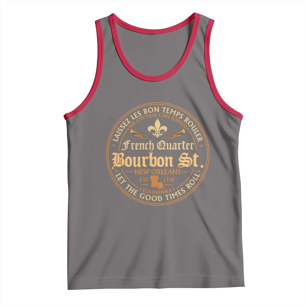 Bourbon Street French Quarter New Orleans Vintage Tank Top TS11 Deep Heather Red Print Your Wear