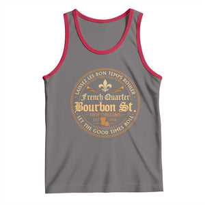 Bourbon Street French Quarter New Orleans Vintage Tank Top TS11 Deep Heather Red Print Your Wear