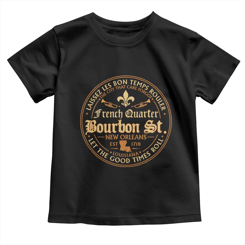 Bourbon Street French Quarter New Orleans Vintage Toddler T Shirt TS11 Black Print Your Wear