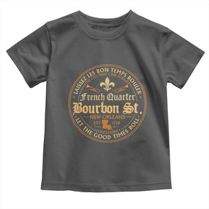 Bourbon Street French Quarter New Orleans Vintage Toddler T Shirt TS11 Dark Heather Print Your Wear