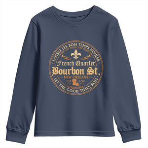 Bourbon Street French Quarter New Orleans Vintage Youth Sweatshirt TS11 Navy Print Your Wear