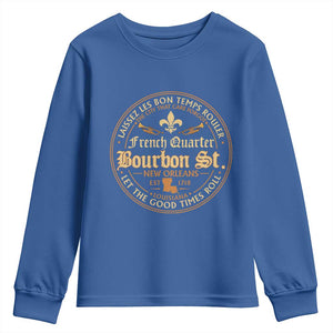 Bourbon Street French Quarter New Orleans Vintage Youth Sweatshirt TS11 Royal Blue Print Your Wear