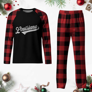 Retro Louisiana Plaid Pajama Set Vintage City State Distressed Pride TS11 Buffalo Plaid Print Your Wear
