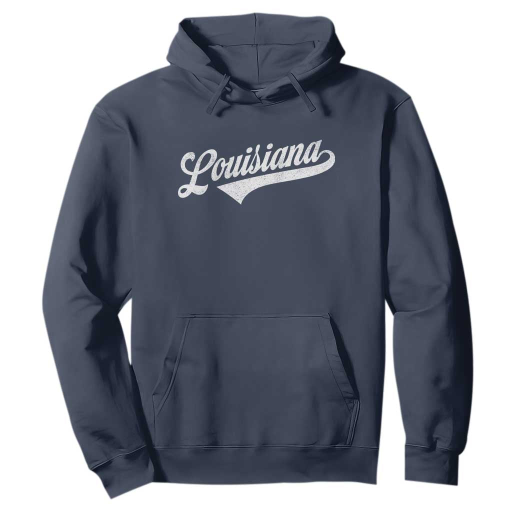 Retro Louisiana Hoodie Vintage City State Distressed Pride TS11 Navy Print Your Wear