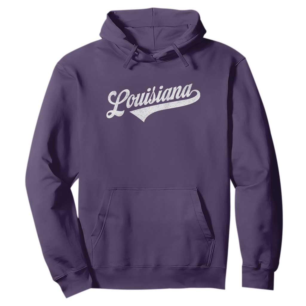 Retro Louisiana Hoodie Vintage City State Distressed Pride TS11 Purple Print Your Wear