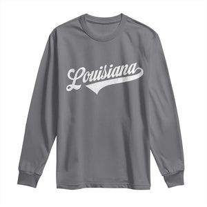 Retro Louisiana Long Sleeve Shirt Vintage City State Distressed Pride TS11 Charcoal Print Your Wear