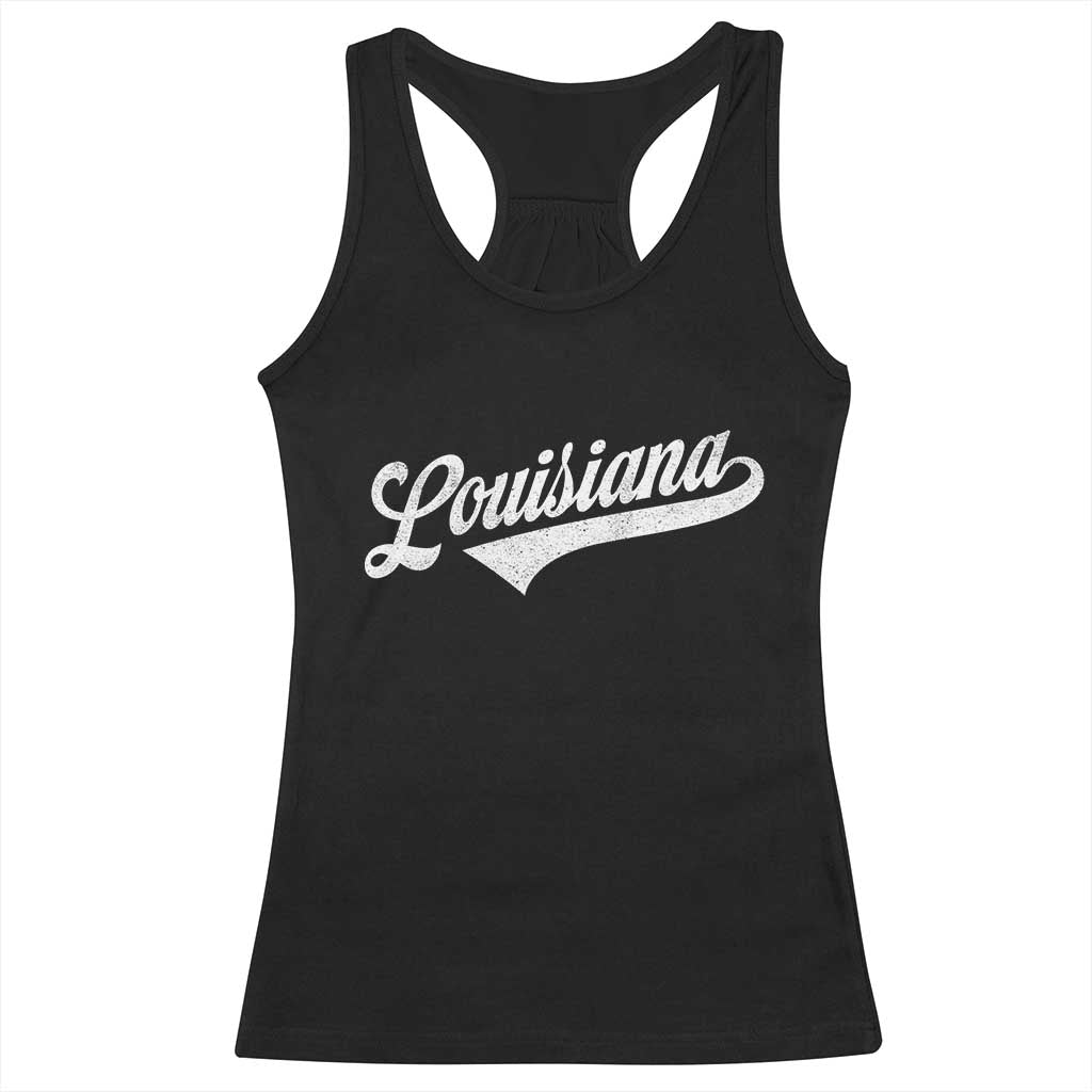 Retro Louisiana Racerback Tank Top Vintage City State Distressed Pride TS11 Black Print Your Wear