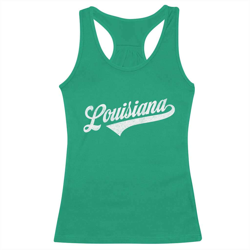 Retro Louisiana Racerback Tank Top Vintage City State Distressed Pride TS11 Irish Green Print Your Wear