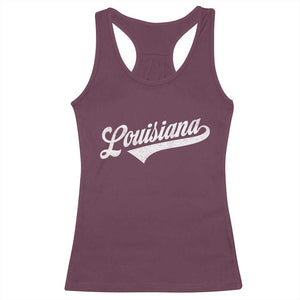 Retro Louisiana Racerback Tank Top Vintage City State Distressed Pride TS11 Maroon Print Your Wear