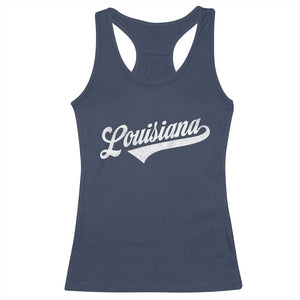 Retro Louisiana Racerback Tank Top Vintage City State Distressed Pride TS11 Navy Print Your Wear