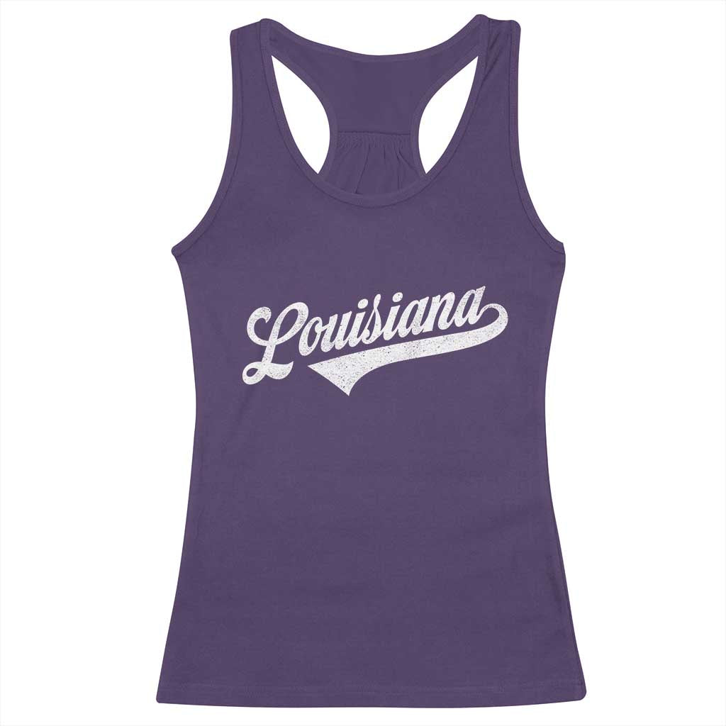 Retro Louisiana Racerback Tank Top Vintage City State Distressed Pride TS11 Purple Print Your Wear