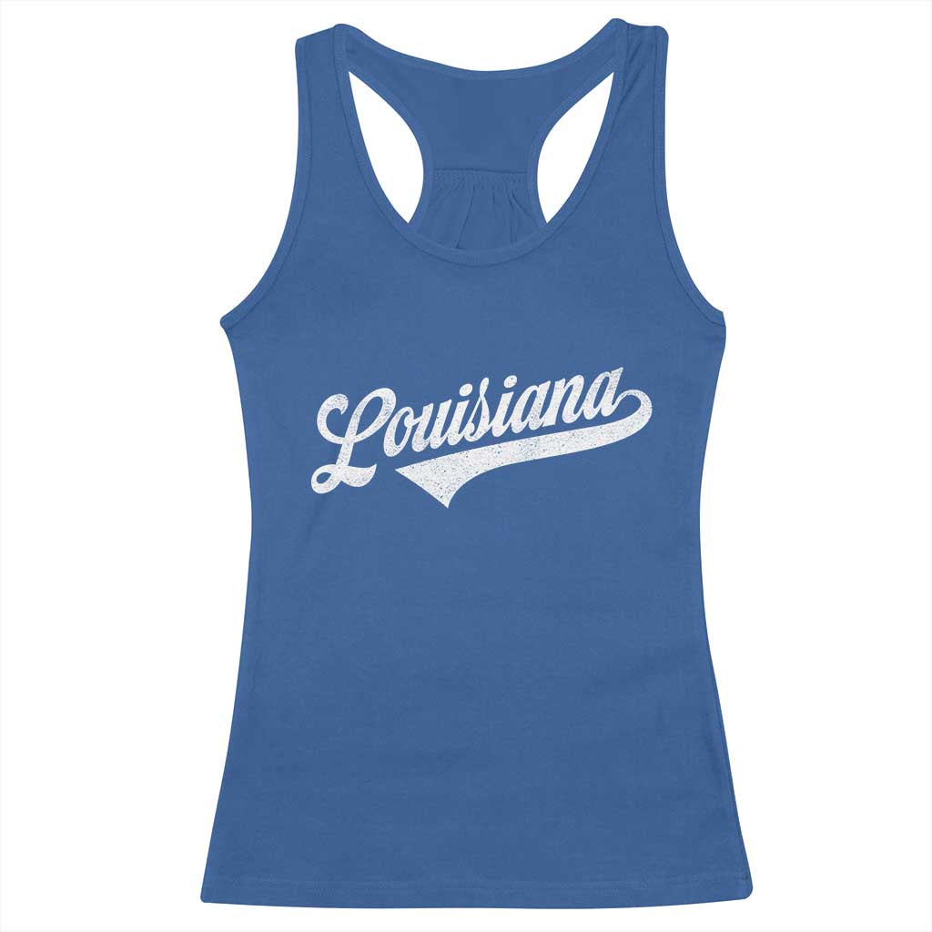Retro Louisiana Racerback Tank Top Vintage City State Distressed Pride TS11 Royal Blue Print Your Wear