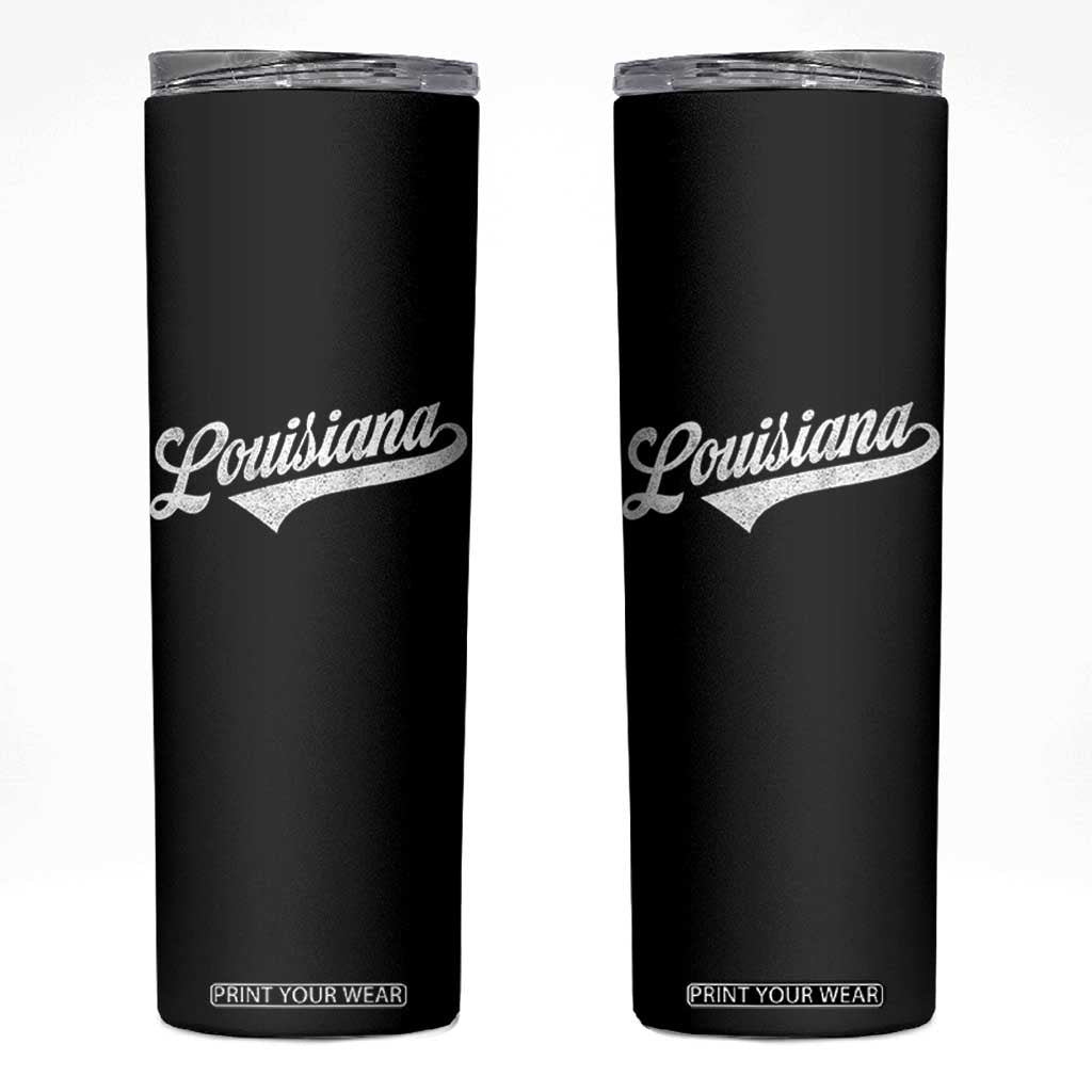 Retro Louisiana Skinny Tumbler Vintage City State Distressed Pride TS11 Black Print Your Wear