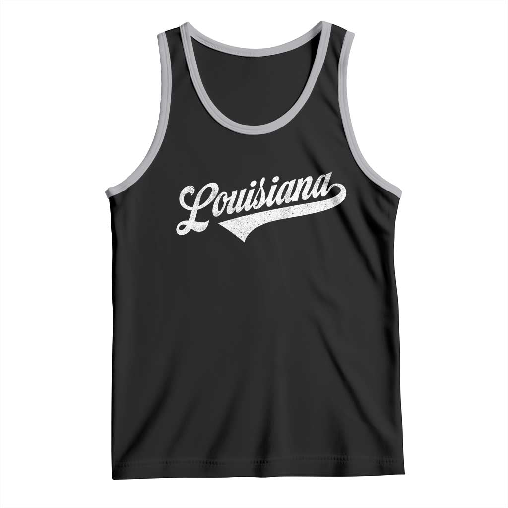Retro Louisiana Tank Top Vintage City State Distressed Pride TS11 Black Athletic Heather Print Your Wear