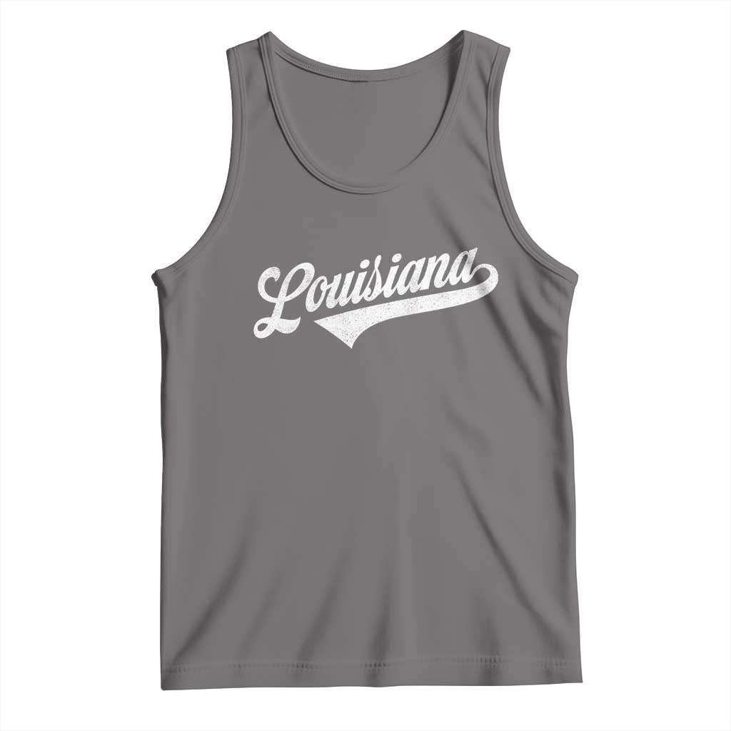 Retro Louisiana Tank Top Vintage City State Distressed Pride TS11 Deep Heather Print Your Wear