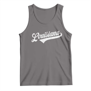 Retro Louisiana Tank Top Vintage City State Distressed Pride TS11 Deep Heather Print Your Wear