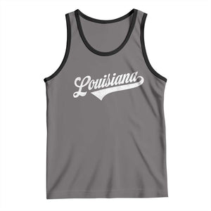 Retro Louisiana Tank Top Vintage City State Distressed Pride TS11 Deep Heather Black Print Your Wear