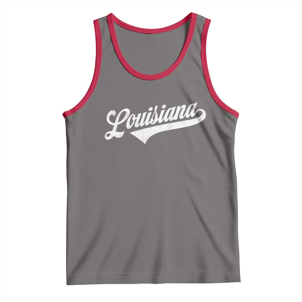 Retro Louisiana Tank Top Vintage City State Distressed Pride TS11 Deep Heather Red Print Your Wear