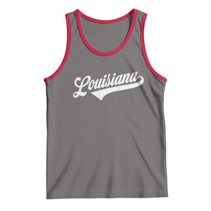 Retro Louisiana Tank Top Vintage City State Distressed Pride TS11 Deep Heather Red Print Your Wear
