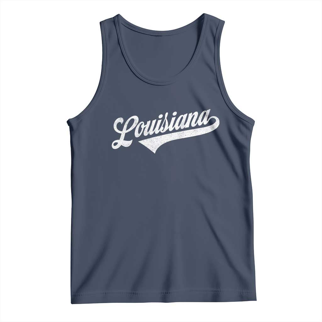 Retro Louisiana Tank Top Vintage City State Distressed Pride TS11 Navy Print Your Wear