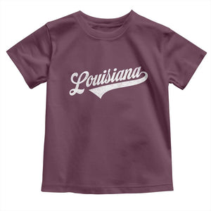 Retro Louisiana Toddler T Shirt Vintage City State Distressed Pride TS11 Maroon Print Your Wear