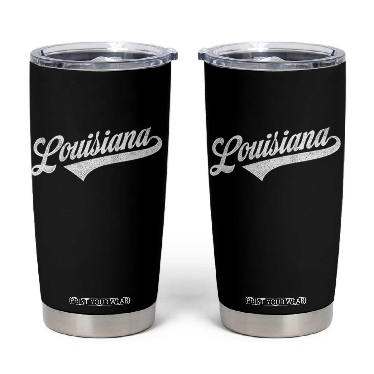 Retro Louisiana Tumbler Cup Vintage City State Distressed Pride TS11 Black Print Your Wear