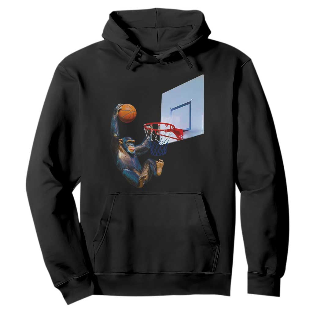 Funny Chimpanzee Basketball Monkey Hoodie TS11 Black Print Your Wear