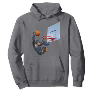 Funny Chimpanzee Basketball Monkey Hoodie TS11 Charcoal Print Your Wear
