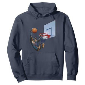 Funny Chimpanzee Basketball Monkey Hoodie TS11 Navy Print Your Wear