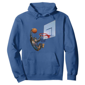 Funny Chimpanzee Basketball Monkey Hoodie TS11 Royal Blue Print Your Wear