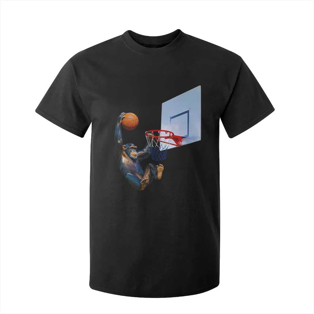 Funny Chimpanzee Basketball Monkey T Shirt For Kid TS11 Black Print Your Wear