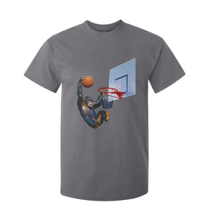 Funny Chimpanzee Basketball Monkey T Shirt For Kid TS11 Charcoal Print Your Wear