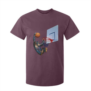 Funny Chimpanzee Basketball Monkey T Shirt For Kid TS11 Maroon Print Your Wear