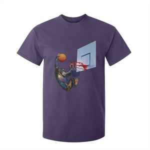 Funny Chimpanzee Basketball Monkey T Shirt For Kid TS11 Purple Print Your Wear