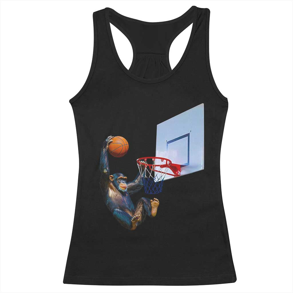 Funny Chimpanzee Basketball Monkey Racerback Tank Top TS11 Black Print Your Wear